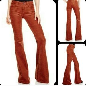J Brand Terra Cotta Corduroy Bell Bottom Jeans 25